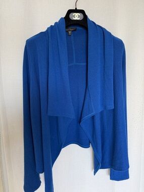 Karen Kane Cobalt Blue Draped Open-Front Cardigan